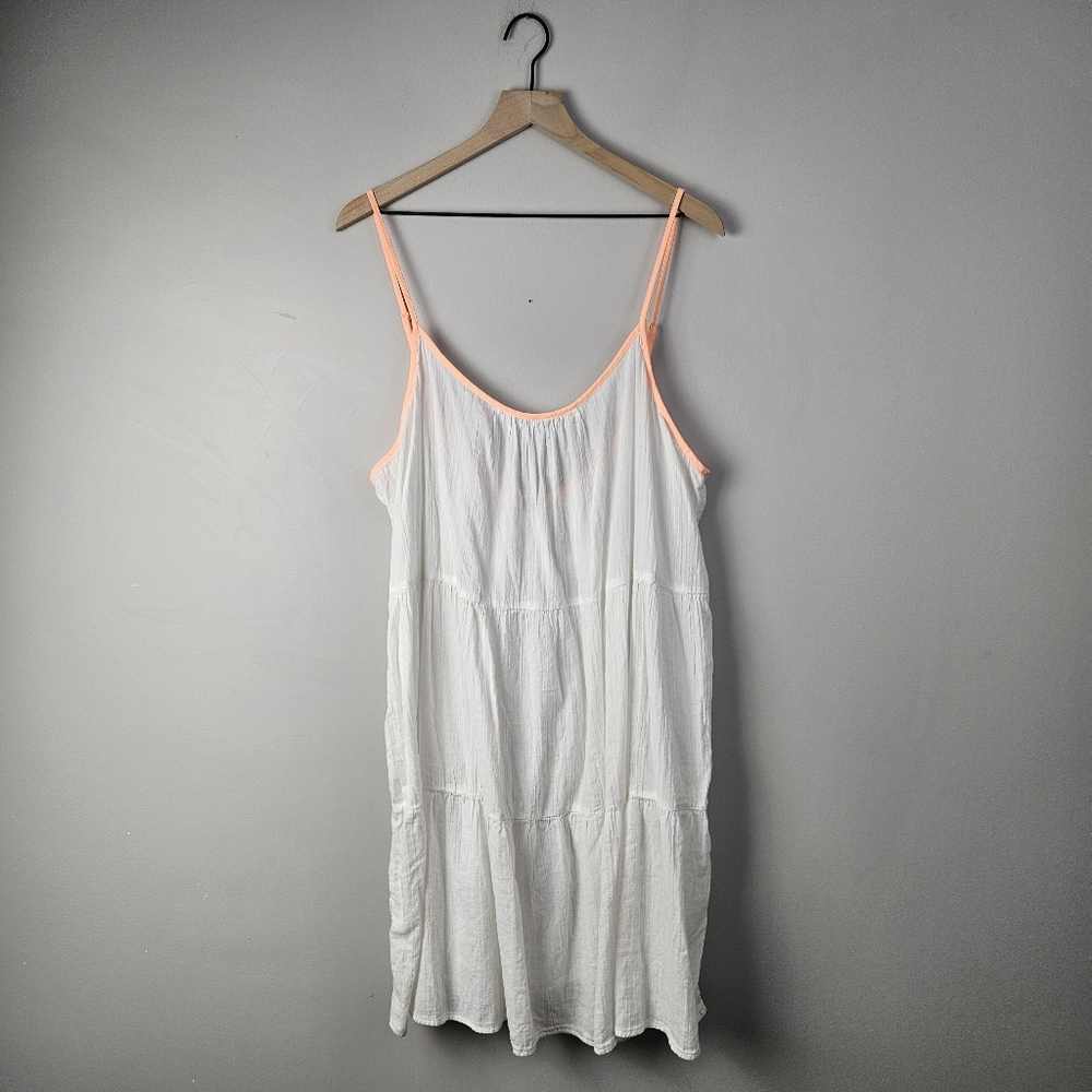 Aerie White Neon Piping Swim Coverup Adjustable Dress XXL